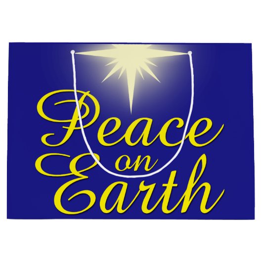 Peace on Earth kerstfeestdag cadeautas (Voorkant)