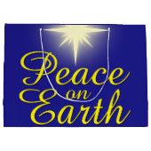 Peace on Earth kerstfeestdag cadeautas (Achterkant)
