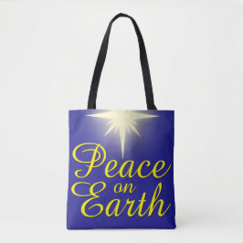 Peace on Earth kerstfeestdag Canvas tas