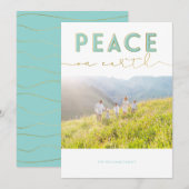 Peace on Earth Kerstfeestdag fotokaart Feestdagenkaart (Voorkant / Achterkant)