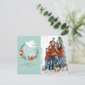 Peace on Earth Kerstfoto Briefkaart (Staand voorkant)