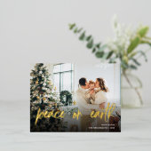 Peace on Earth - kerstfoto Folie Feestdagen Briefkaart (Staand Voorkant)