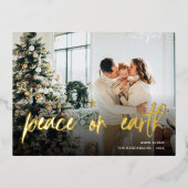Peace on Earth - kerstfoto Folie Feestdagen Briefkaart (Voorkant)