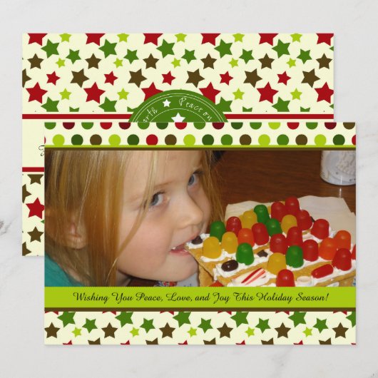 Peace on Earth-kerstfotokaart Feestdagenkaart (Voorkant / Achterkant)