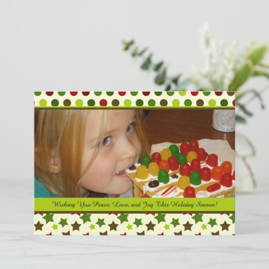 Peace on Earth-kerstfotokaart Feestdagenkaart (Staand voorkant)