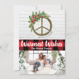 Peace on Earth-kerstfotokaart Feestdagenkaart