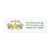 Peace on Earth kerstkaarten Mail Label Sticker (Voorkant)