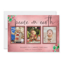 Peace on Earth Kerstmis 3 Foto Wreated Roos Gold