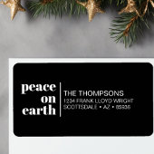 Peace on Earth Kerstmis Minimalistisch retouradres Etiket