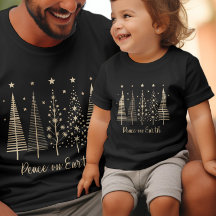 Peace on Earth Kerstmis Minimalistisch T-shirt