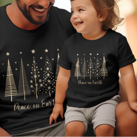 Peace on Earth Kerstmis Minimalistisch T-shirt