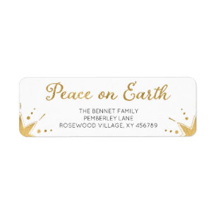 Peace on Earth Kerstmis Retouradres Etiket