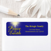 Peace on Earth kerstStar-Adresetiketten Etiket (Insitu)