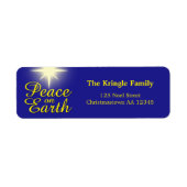 Peace on Earth kerstStar-Adresetiketten Etiket (Voorkant)