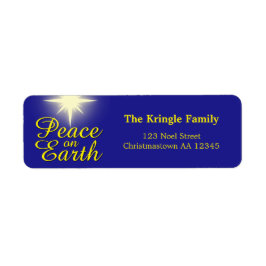Peace on Earth kerstStar-Adresetiketten Etiket