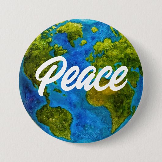 Peace on EARTH-knop Ronde Button 7,6 Cm (Voorkant)