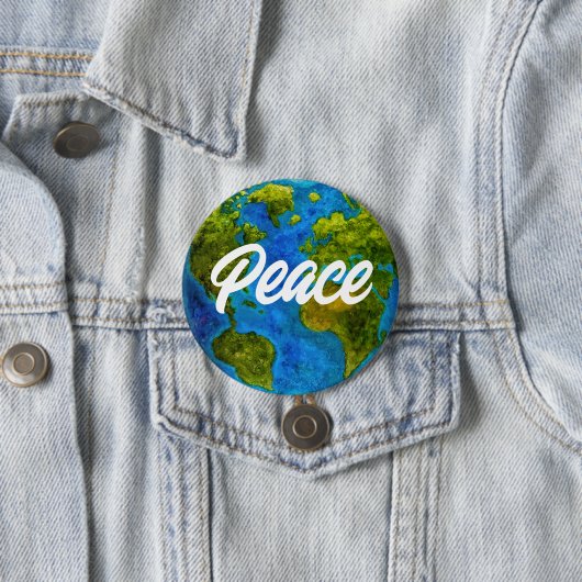 Peace on EARTH-knop Ronde Button 7,6 Cm (In situ)