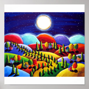 Peace on Earth Landscape Folk Art Print