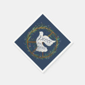 Peace on Earth Lettering Dove Holiday Party Servet (Hoek)