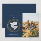 Peace on Earth Lettering Dove Peace Sign Foto Feestdagenkaart (Voorkant / Achterkant)