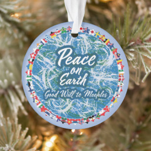 Peace on Earth Meeples Acryl Ornament