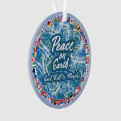 Peace on Earth Meeples Acryl Ornament (voorkant)