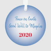 Peace on Earth Meeples Acryl Ornament (achterkant)