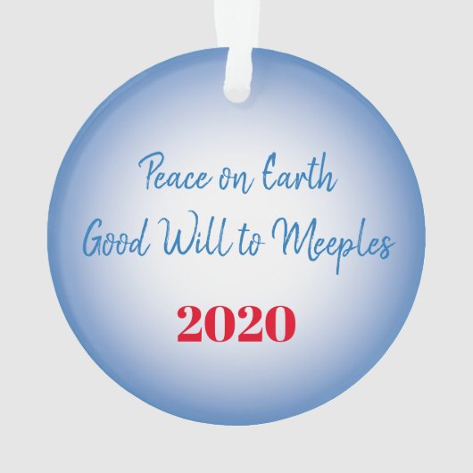 Peace on Earth Meeples Acryl Ornament (achterkant)