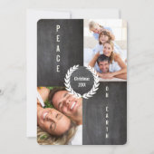Peace on Earth Merry en Bright Family Photo Card Feestdagenkaart (Voorkant)