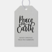Peace on Earth Merry kersttypografie Cadeaulabel (Voorkant)