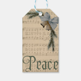 Peace On Earth met Bow and Bells Gift Label Cadeaulabel