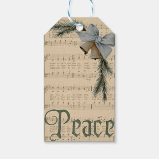 Peace On Earth met Bow and Bells Gift Label Cadeaulabel
