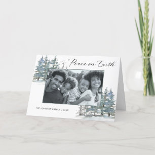Peace on Earth Modern Holiday Fotogroet Feestdagen Kaart