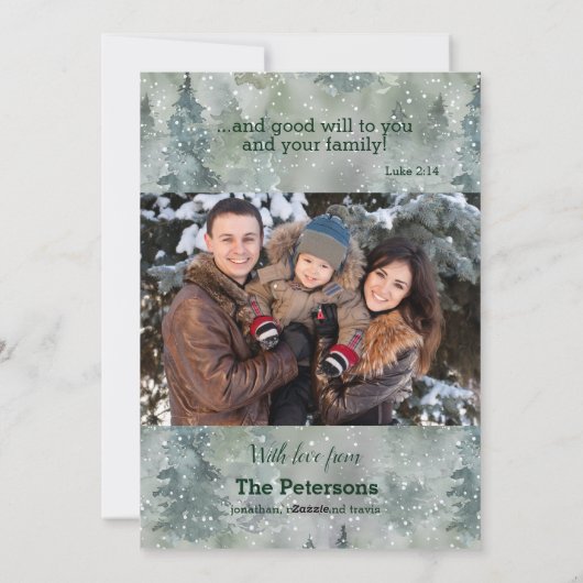 Peace on Earth Moderne Waterverf Feestdagenkaart (Achterkant)