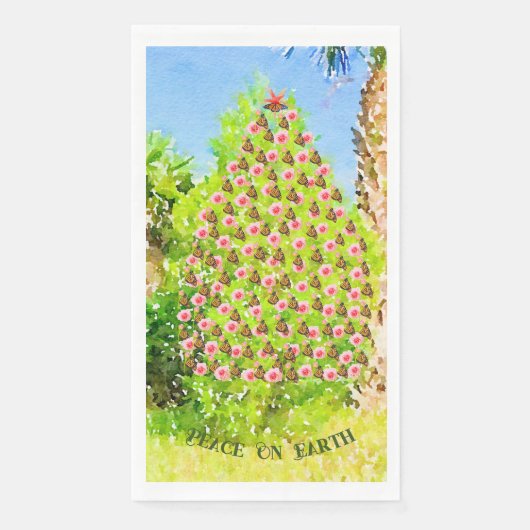 Peace on Earth Monarch Butterfly - kerstboom Servet (Voorkant)