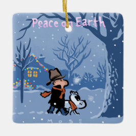 Peace on Earth Mose Goes Walkies Ornament