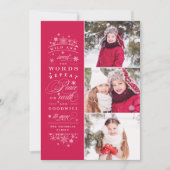 Peace on Earth Multi Photo Holiday Card Feestdagenkaart (Voorkant)