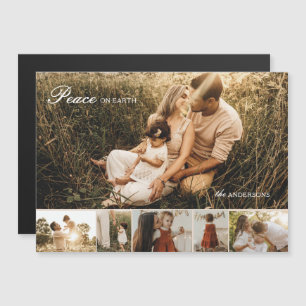 Peace on Earth Multi-Photo Magnetic Holiday Kaart Magnetische Uitnodiging