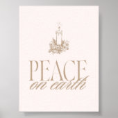 Peace on Earth Neutral Candle Christmas Poster (Voorkant)