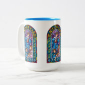 Peace-on-Earth Pre-Raphaelite Xmas keramische mok (Voorkant links)