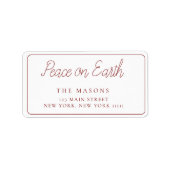 PEACE ON EARTH RED CHRISTMAS RETOURADRES LABEL (Voorkant)