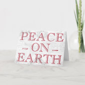 Peace on Earth Red Typography  Map Feestdagen Kaart (Voorkant)
