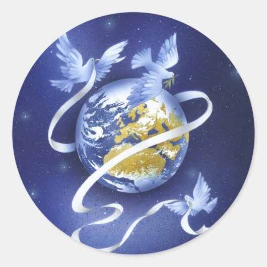 Peace on Earth Ronde Sticker (Voorkant)