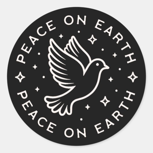 Peace on Earth Ronde Sticker (Voorkant)