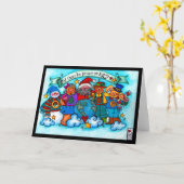 Peace on Earth Santa & Friends Kaart (Gele Bloem)