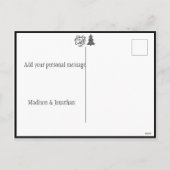 Peace on Earth Script Black White Holiday Briefkaa Feestdagenkaart (Achterkant)