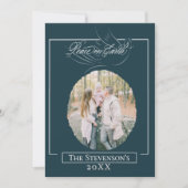 Peace on Earth Script Holiday Kaart (Voorkant)