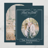 Peace on Earth Script Holiday Kaart (Voorkant / Achterkant)