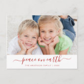 Peace on Earth Script Kerstkaart Feestdagenkaart (Voorkant)