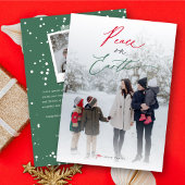 Peace on Earth Script Typografie Minimalistische f Feestdagenkaart